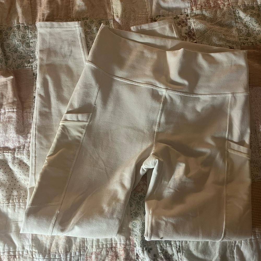 Fabletics Cream PowerHold Leggings